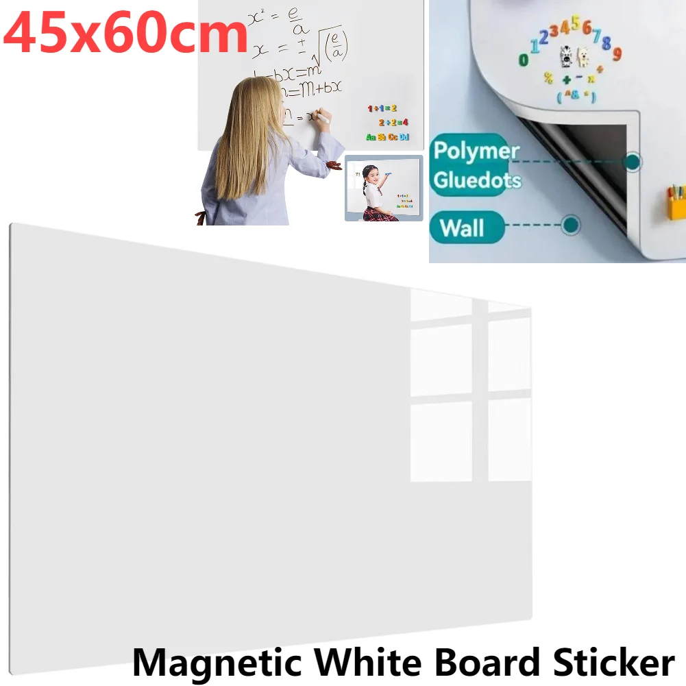 سبورة بيضاء مغناطيسية، ورق اتصال، عصا سبورة بيضاء قابلة للإزالة على سطح قابل للمسح على الحائط للتدريب والمكتب والاستخدام المنزلي
