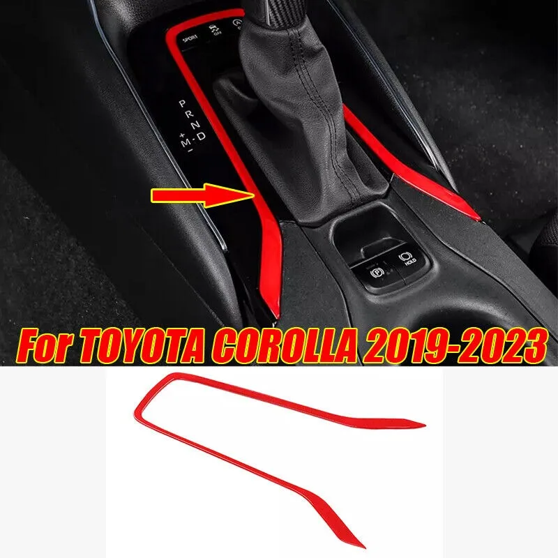 

ABS Red Interior Gear Shift Panel Trim Cover Decor For TOYOTA COROLLA 2019-2023