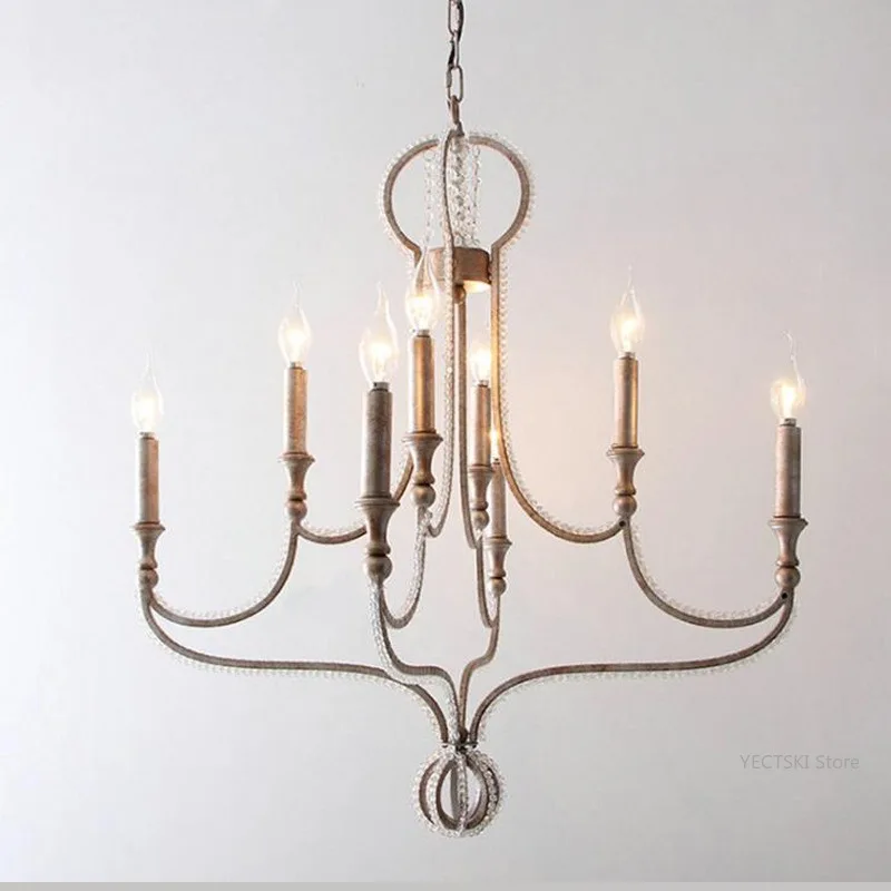 

American style living room crystal chandelier, dining room light, bedroom minimalist French creative lighting fixtures