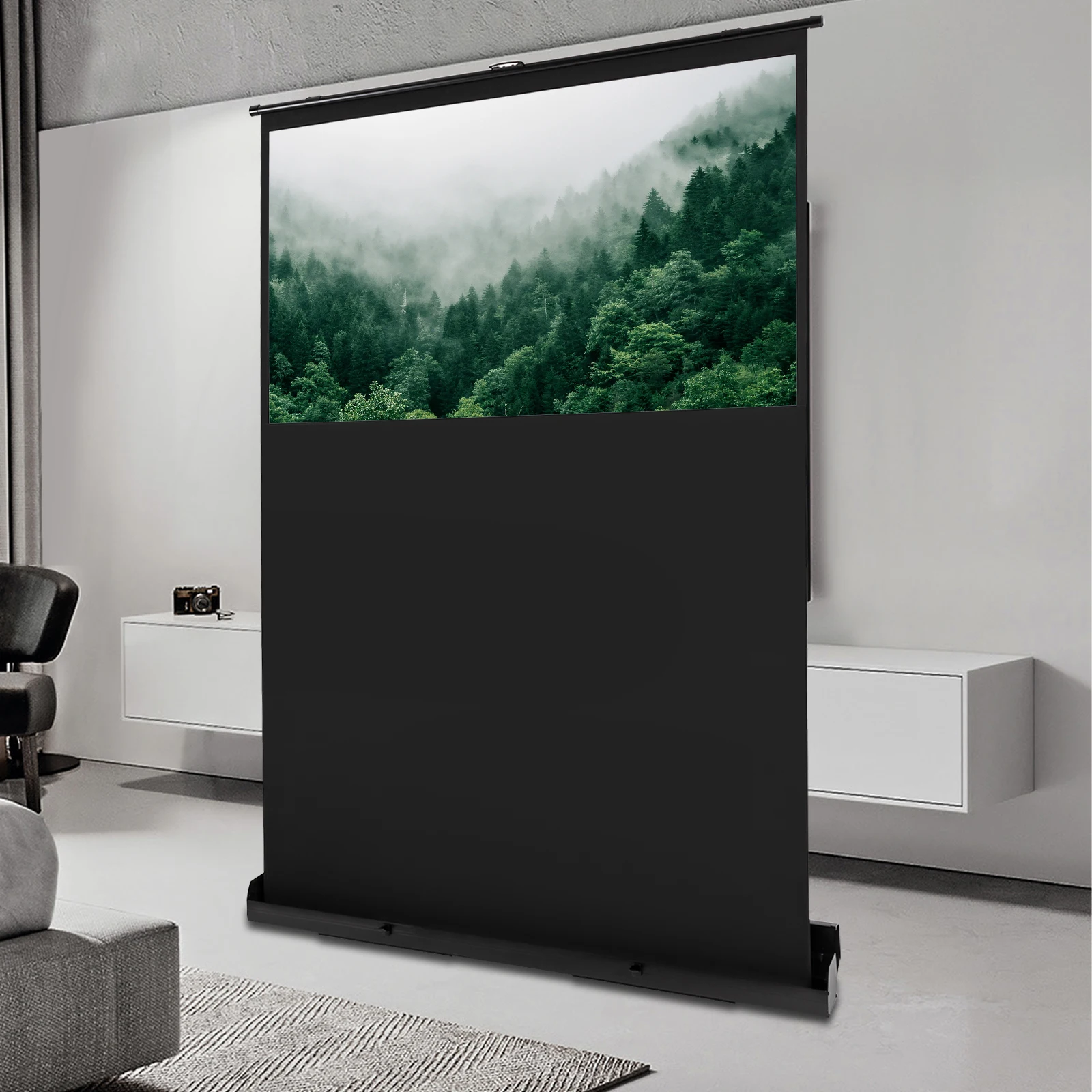 Pull-Screen-Projektion auf dem Boden um 60" 16:9 Pull-up-Projektionsleinwand Tragbare Projektionsleinwand zum Teilen von HD-Aufnahmen – Detail 24