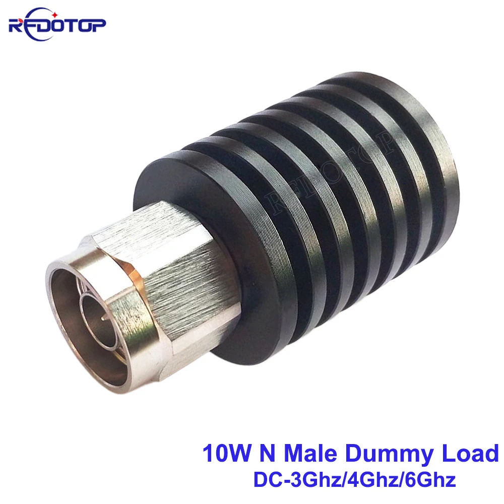 

10W N Male Plug Connector DC-3GHz/4Ghz/6GHz 50 Ohm RF Coaxial Termination Dummy Load Nickel Plated RF Accessories N-J