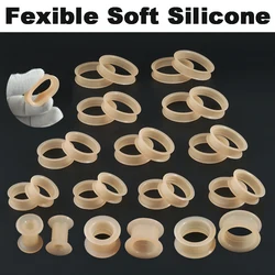 PAIR-Clear Ear Gauges Large Size Silicone Flexible Hollow Ear Plugs Tunnels Ear Expander Stretching 3mm-50mm