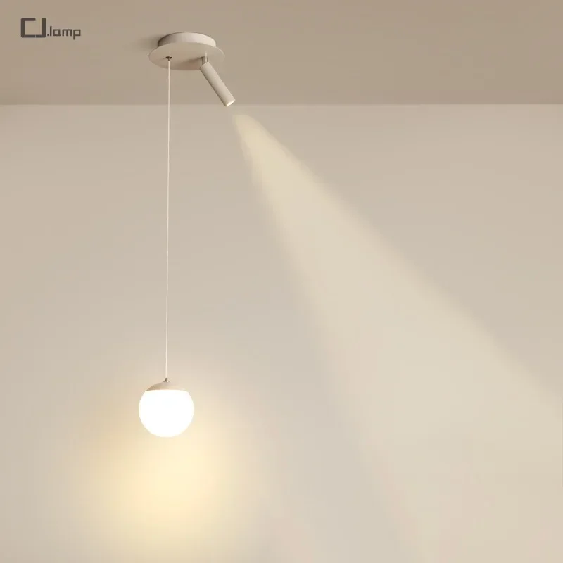 

Bedside Chandelier Bedroom Cylindrical Chandelier Modern Minimalist White Nordic Chandelier Spotlight Minimalist Master Bedroom