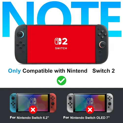 Imagen 2 del producto Para consola de juegos Switch 2, funda protectora de TPU, cubierta de agarre mejorada antideslizante para accesorios de juegos Switch2
