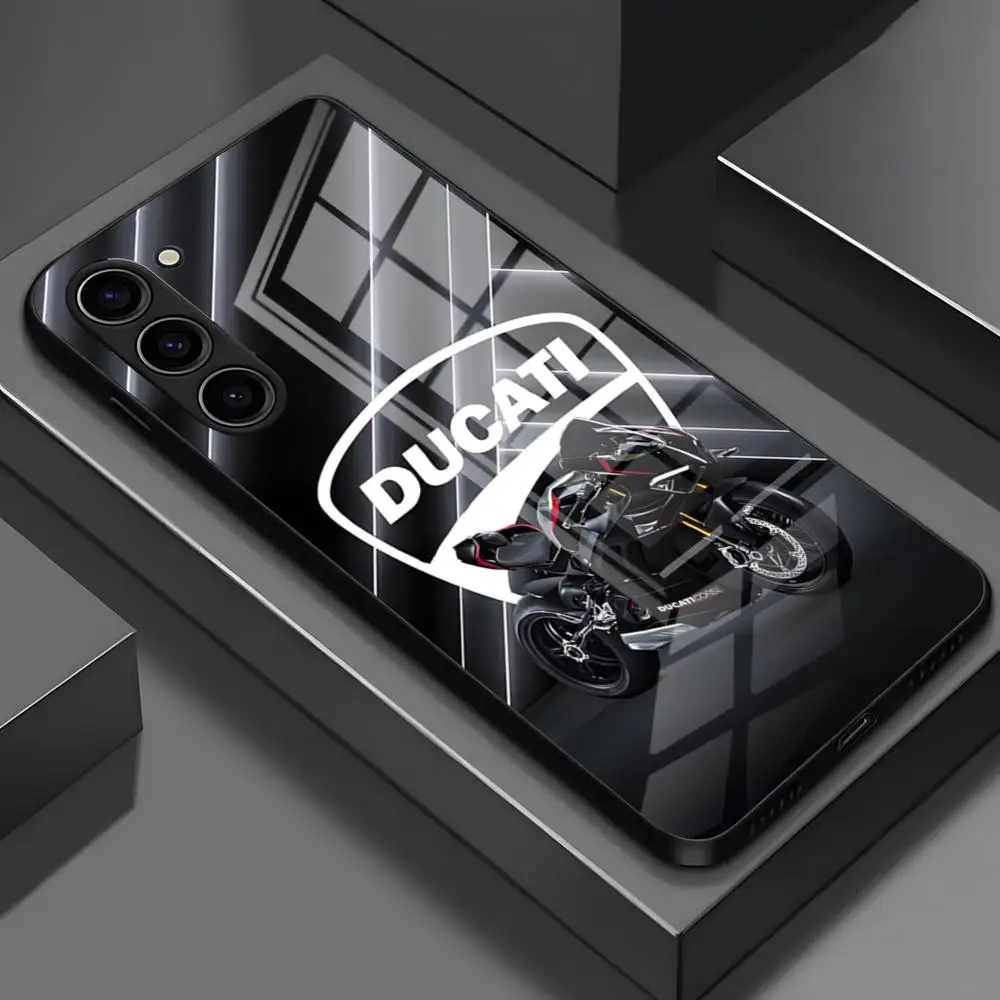 M-دراجة نارية D-Ducaties جراب هاتف لسامسونج S25 حافة الترا S23 S22 S21 S20 الترا زائد S24 Fe A54 A53 A25 غطاء زجاجي