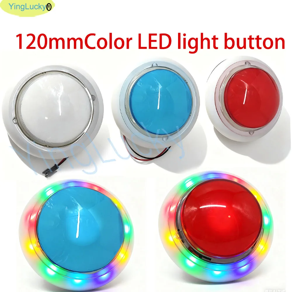 1 pcs 120mm RGB LED Button, Arcade Button, Illuminated Colorful Flashing Push Button for Arcade Game Machines Dance Machine