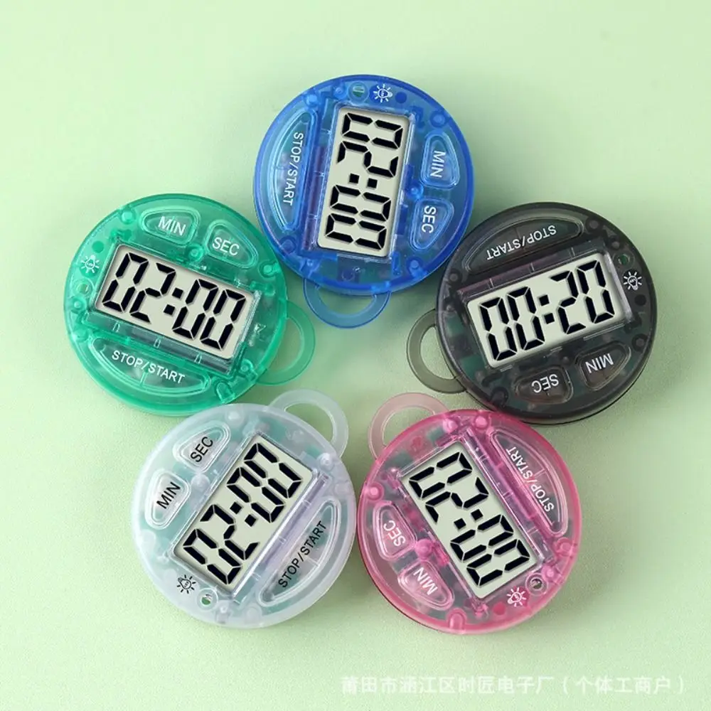 Widely Use LCD Display Digital Timer Portable Round Countdown Timer Magnetic Count Up Down Keychain Timer Sports