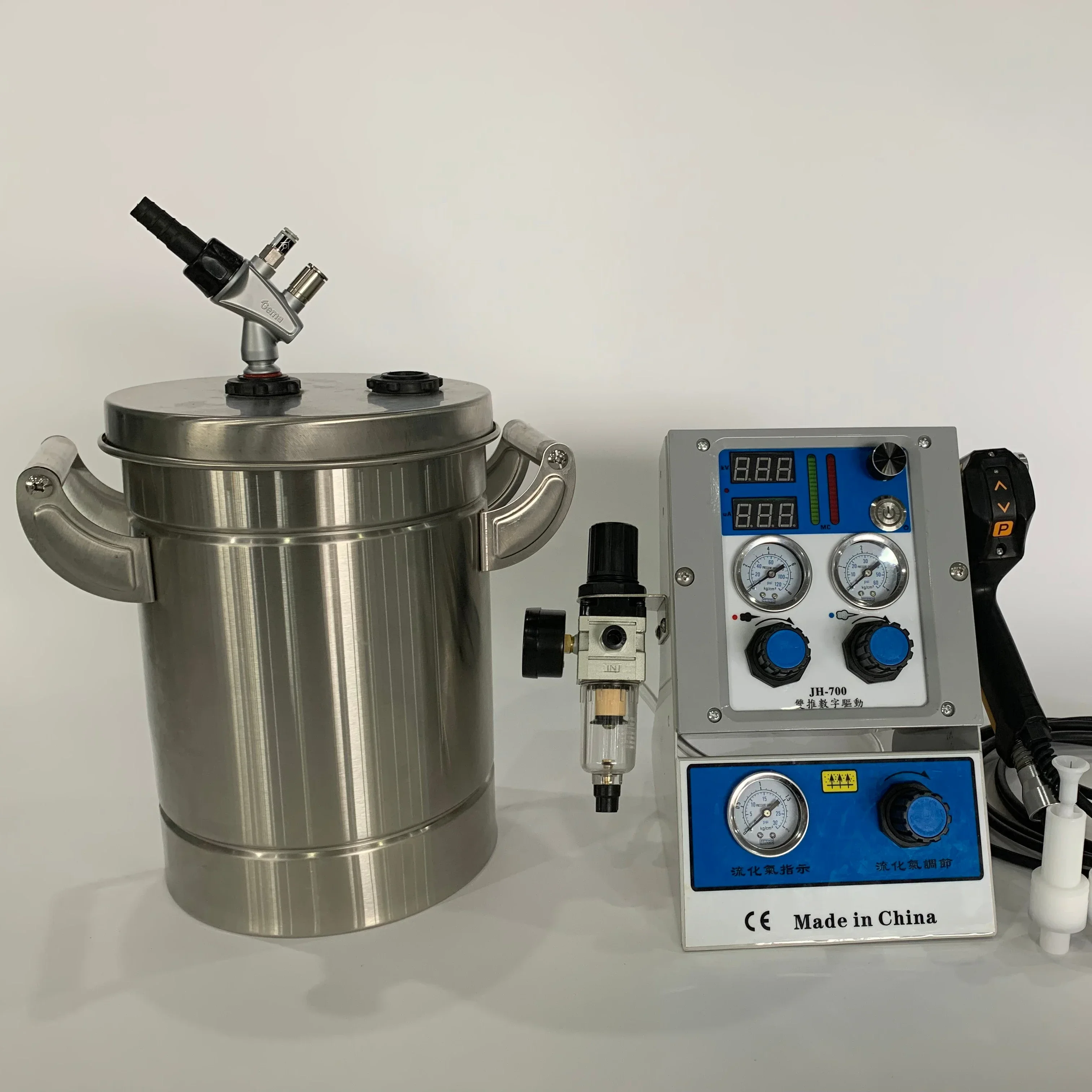 New Test Electrostatic Powder Spray System High Quality Manual Powder Coating with Small Hopper