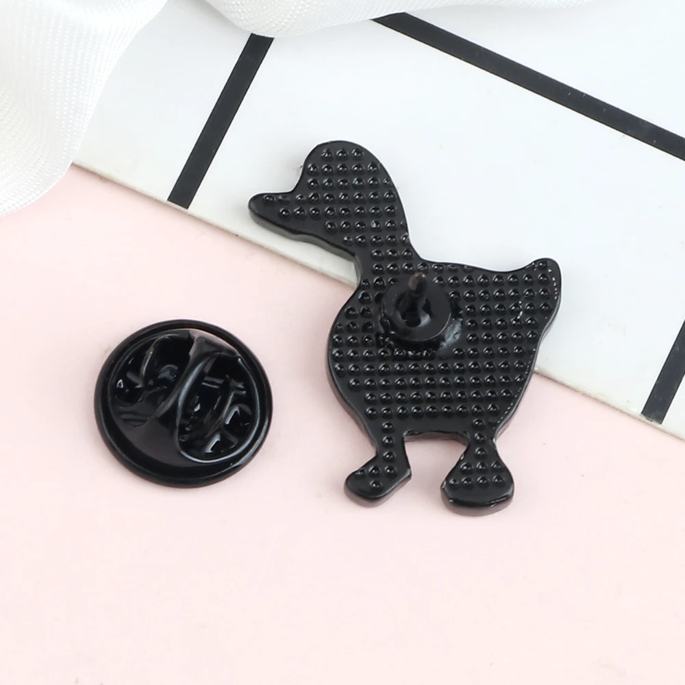 Naughty White Goose with Knife Enamel Pin Women Men High Quality Cute Animal Brooch Kids Coat Lapel Pin Badges Jewelry Gift New