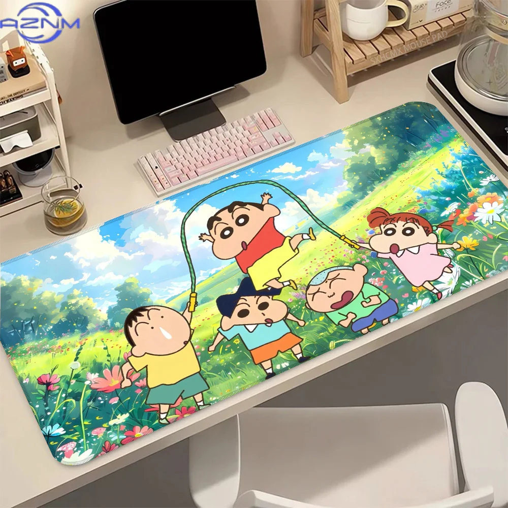 Anime Cartoon Mouse Pad C-Crayon Shin-chans Mouse Pad Peripherals Computer HD Gamers Locking Edge Non-slip Keyboard PC Desk Mat
