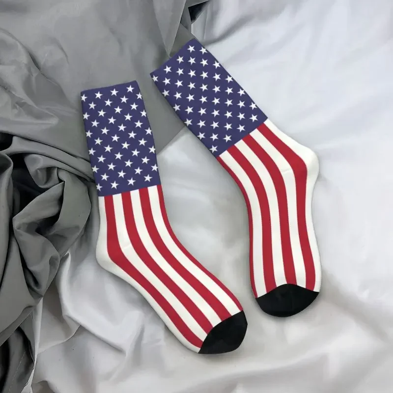 Y2K novelty mens America USA flag dress unisex comfortable warm 3D print American Eagles crew socks