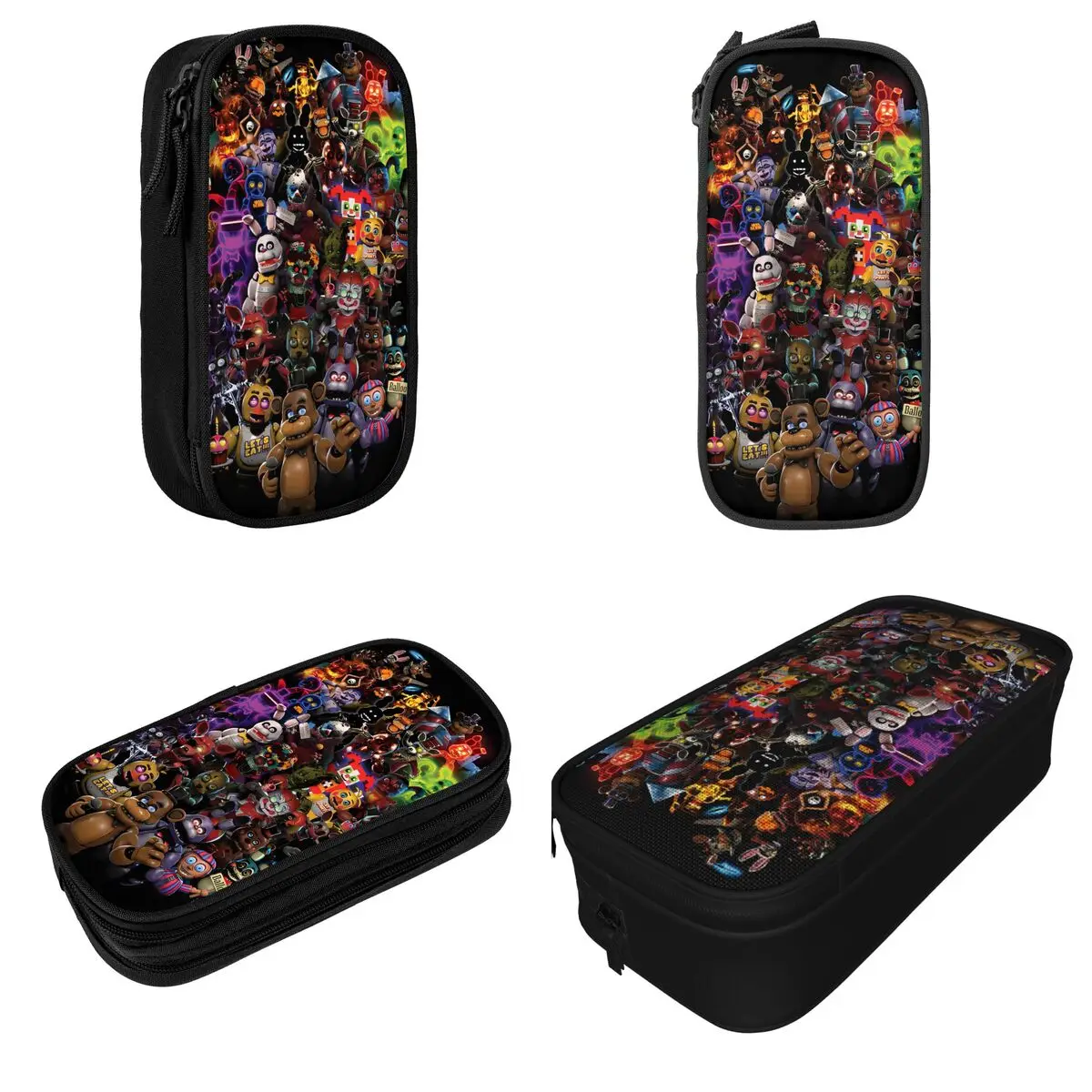 FNAF-Estojos de Lápis para Crianças, Adorável Horro Jogo Pen Holder Bags, Grande Capacidade, Material Escolar, Presente