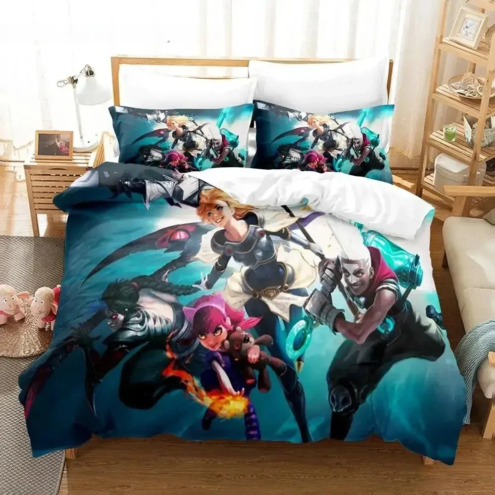 Anime League of Legends Bedding Set Single Double Twin Full Queen King Size Bed Children's Bedroom Duvet