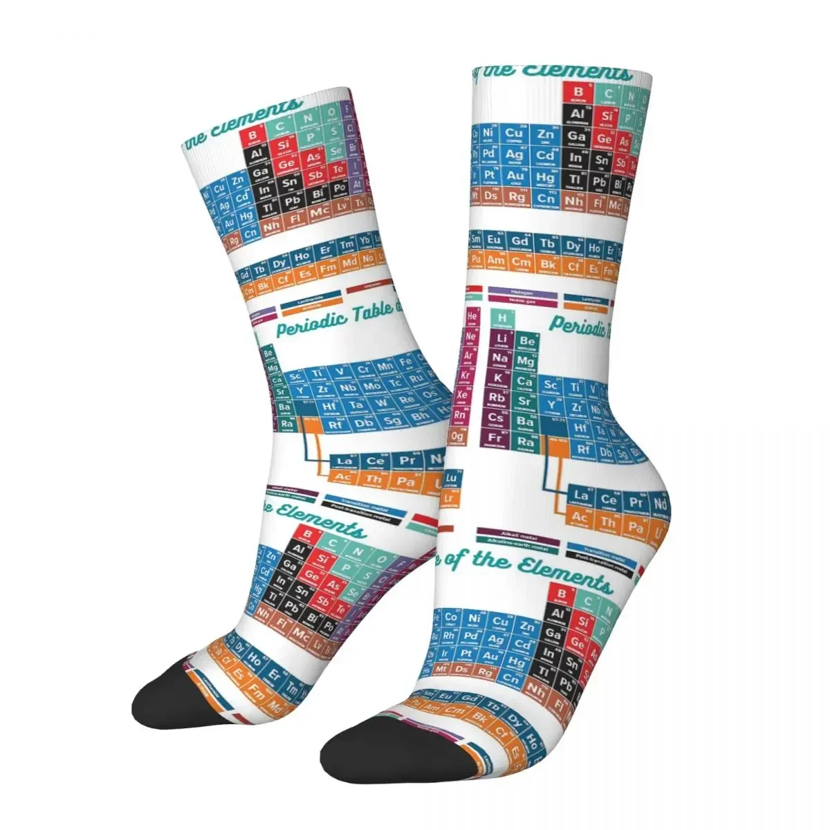 Periodic Table Of The Elements Socks Harajuku High Quality Stockings All Season Long Socks for Man's Woman's Birthday Present