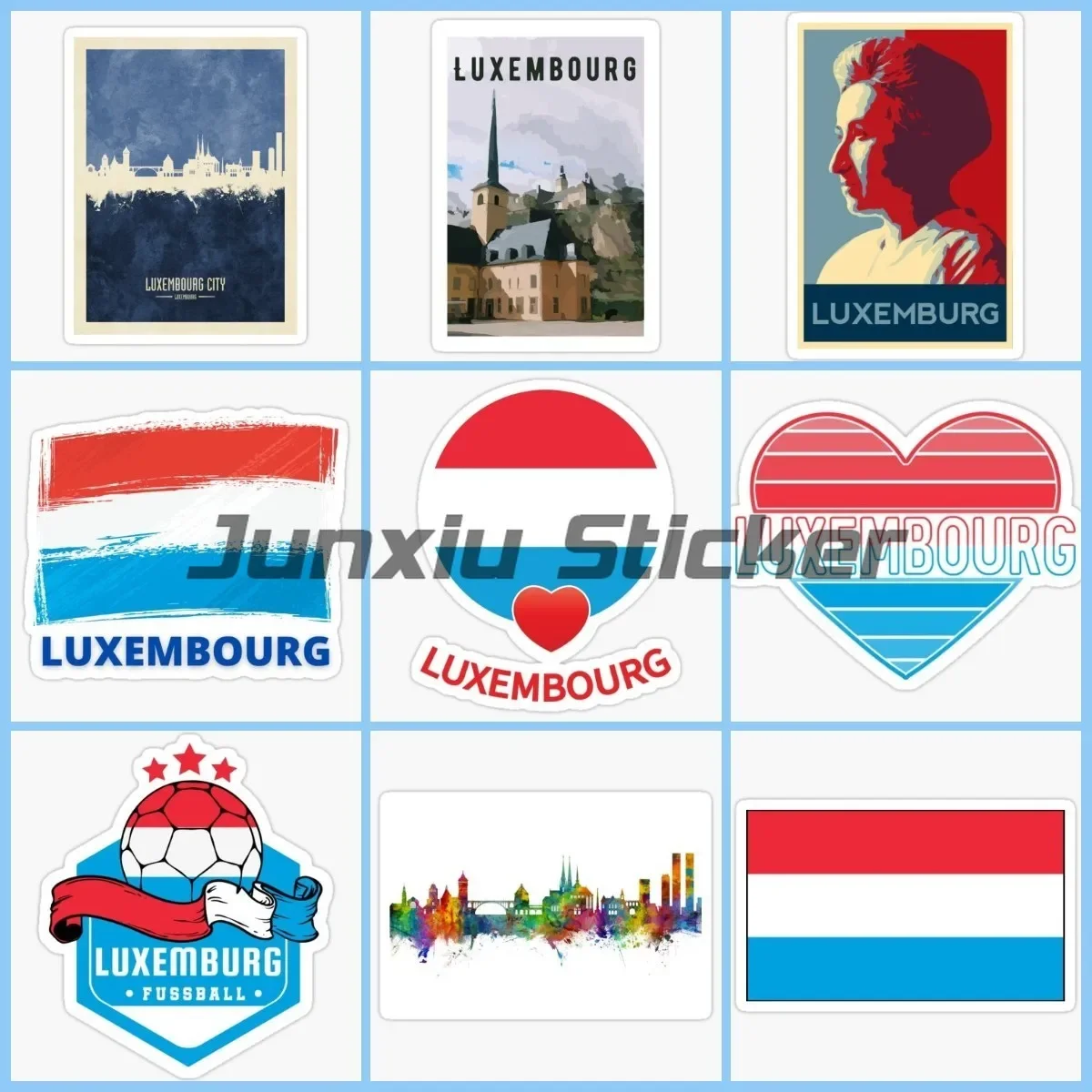 

Creativity Luxembourg Flag Sticker Refrigerator Wall Helmet Racing Window Waterproof Vinyl Laptop Car Decoration Decals