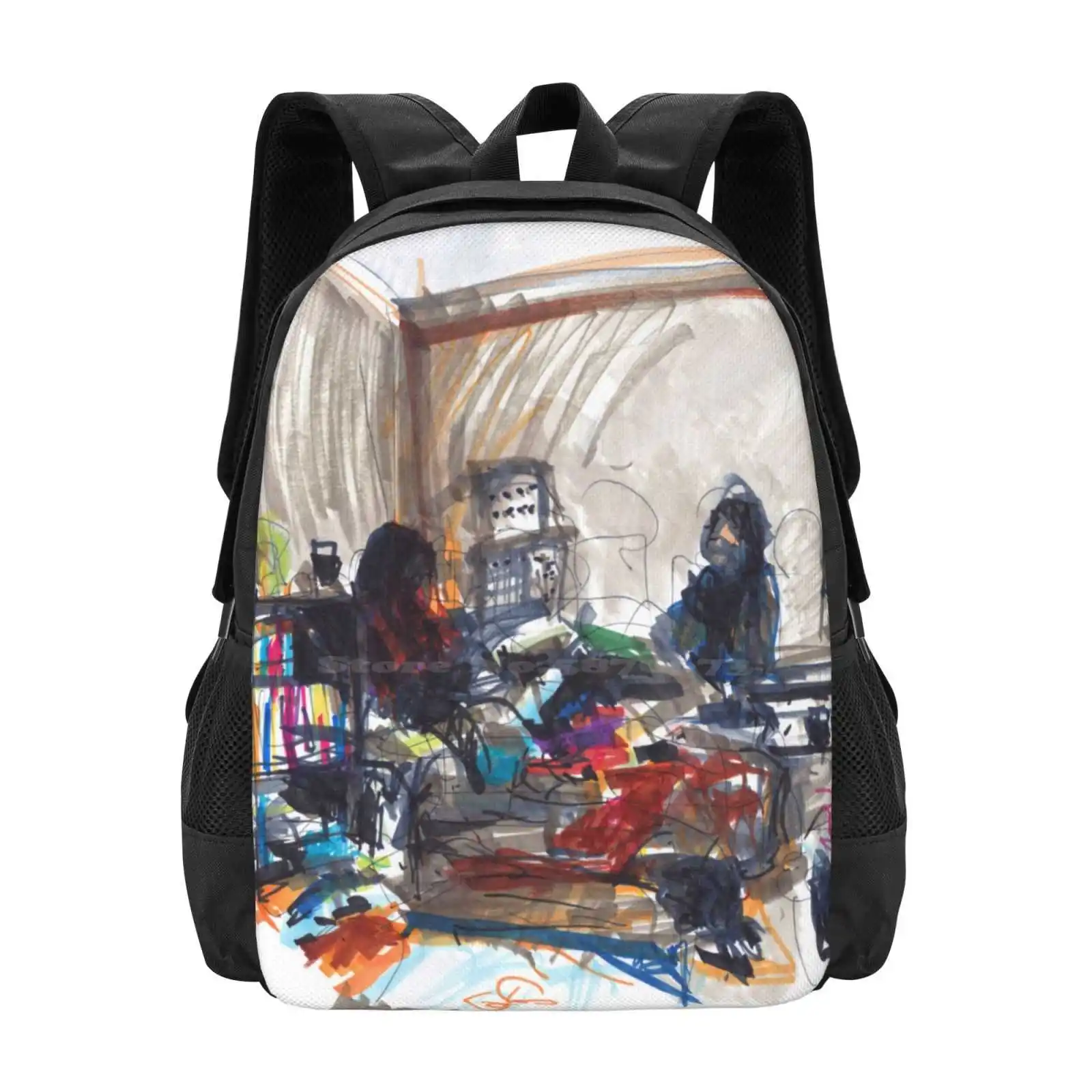 Marcador de día de lavandería, boceto, bolsas Unisex, bolsa para estudiantes, mochila para el hogar, lavandería, amigos juntos, dormitorio, plegable, limpio, recién llegados