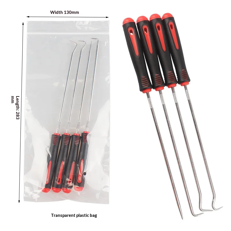 Mini 4-Piece Oil Seal Hook Set Automotive O-Ring Gasket Removal Tool Kit with Screwdrivers for Car Maintenance And Repair gallery 1