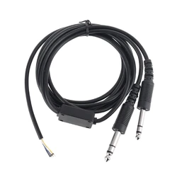 Repairing Cord 200cm DIY Aviation Headset Dual-plug Aircraft Headphones Cable