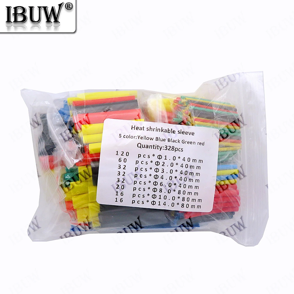 328PCS 164-560pcs Heat Shrink Tube Tubing Insulation Shrinkable Tube Assortment Electronic Polyolefin Wire Cable Sleeve Kit