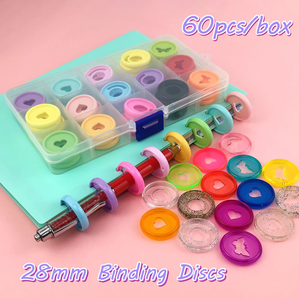 Box von 28mm Pilz Loch Discs Binder Ringe Lose-blatt Schnalle Binder Notebook Bindung Disc DIY Planer Ringe bindung Liefert