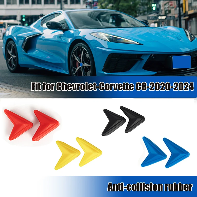 1 paar Tür Stoßstange Abdeckung Gummi Fit Für Corvette C8 2020-2024 Crashproof Schutz Kollision Tür Schutz Außen auto Zubehör
