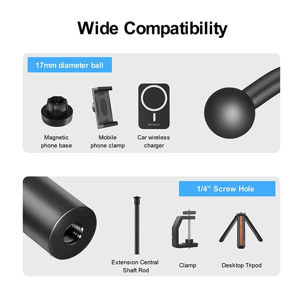 17mm Ball Bracket Adapter Aluminum Alloy Base Mobile Phone Plate Clamp Ball Head Bracket Adapter 1/4 Screw