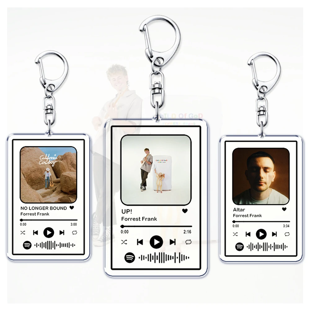 Hot Singer Forrest Frank Songs Keychains for Women Accessories Bag GOOD DAY UP! Music Code Keying Jewelry Fans Friends Gifts