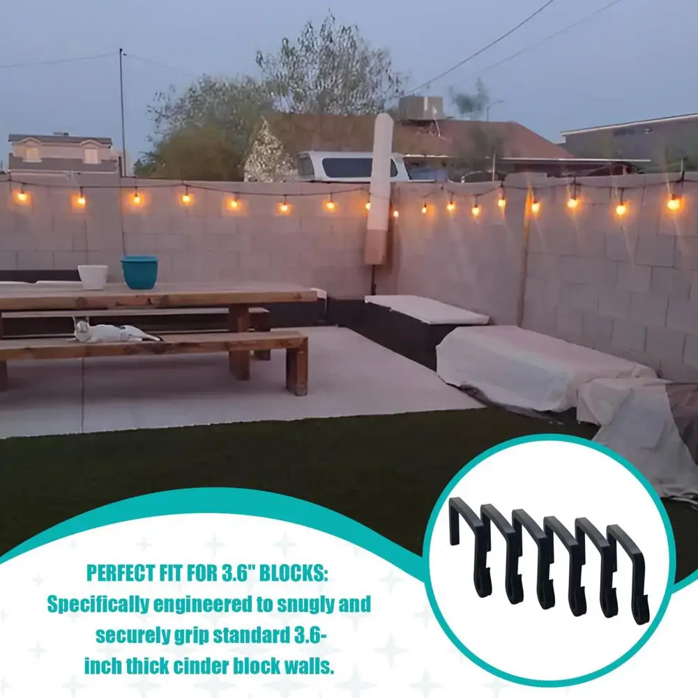 Convenient Light Hanger for Brick Walls Weather Resistant Tool-free Light String Hooks for Easy Installation Set of for Cinder