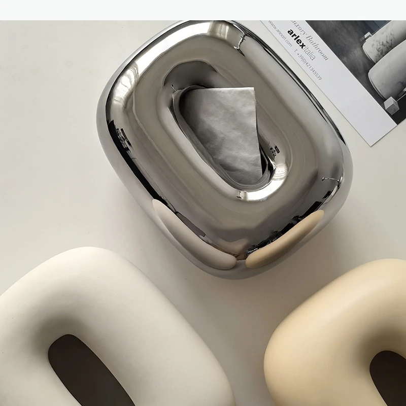Ceramics Corner Tissue Box Coffee Table Desk Decoration Minimalism Ceramic Tissue Box Bedside Table Paper