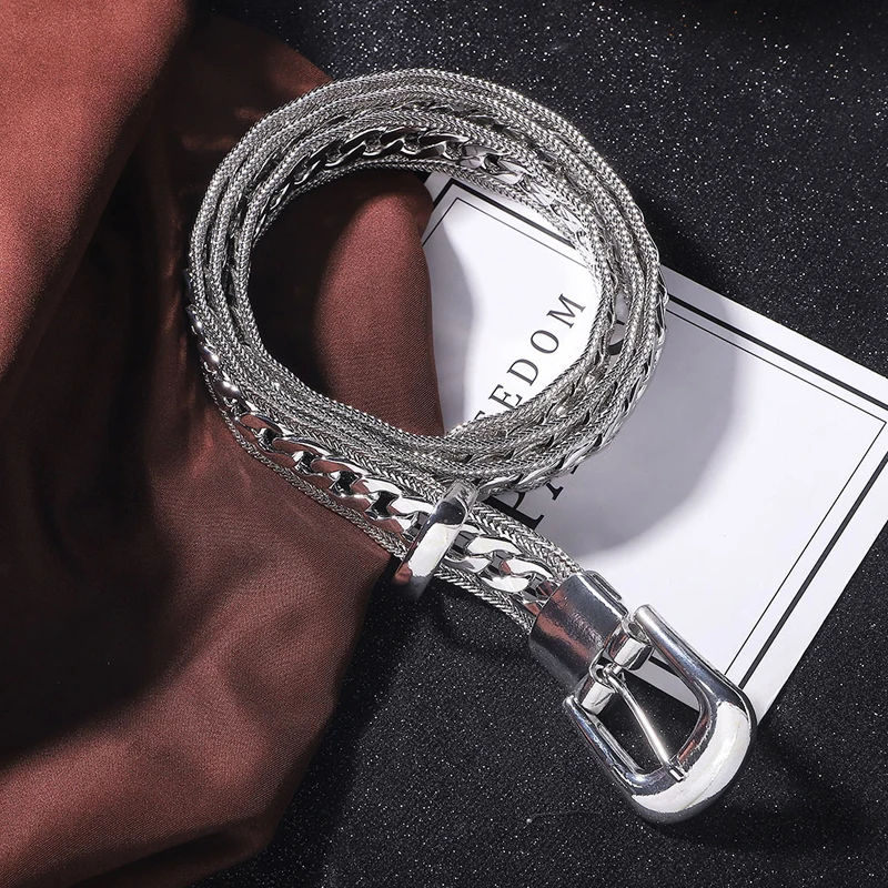 Fashion Gold Chain Belt Female Waist Designer Belts For Women High Quality Luxury Punk Silver Metal Waistband Goth Dress Belt