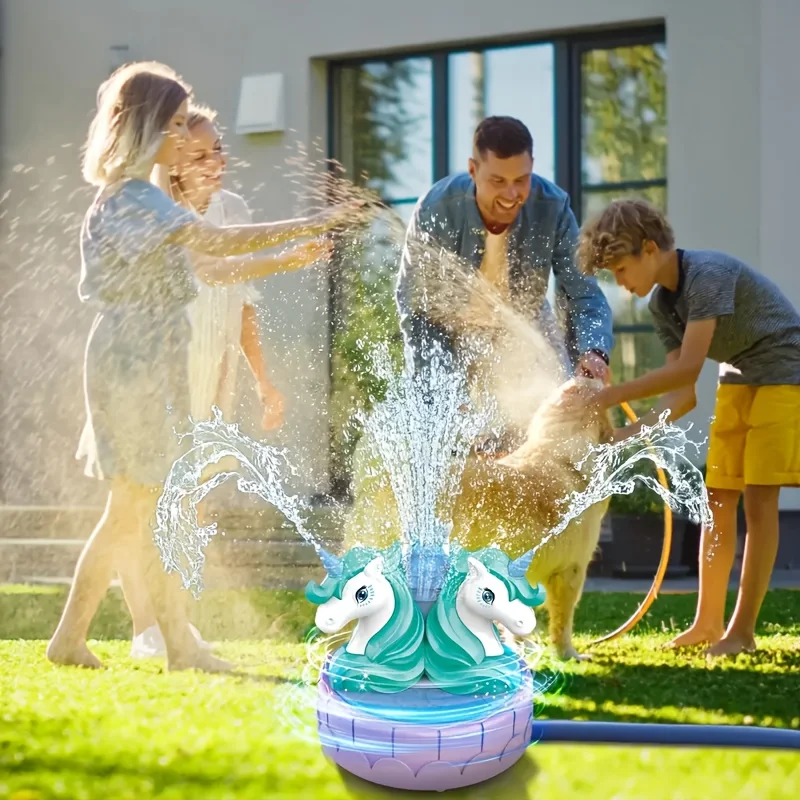 Waterspel Draaiend Eenhoorn Speelgoed, 360 °   Roterend badspeeltje met spuitfunctie, roze drijvend zwembadspeelgoed voor jongens en meisjes