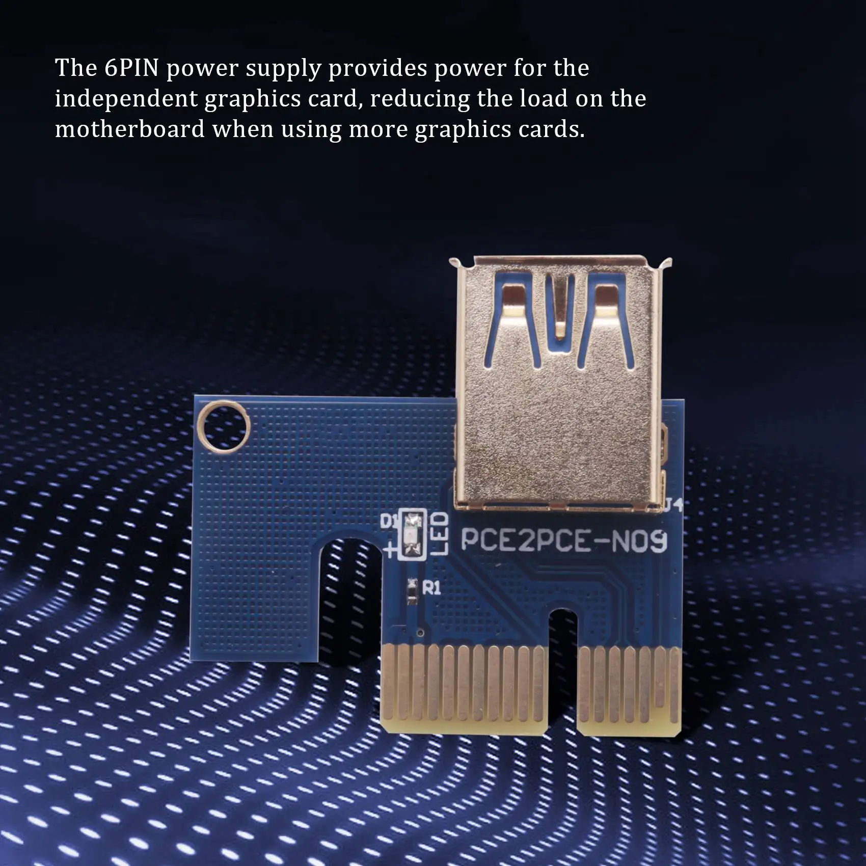 ABRI-6Pcs VER009S USB 3.0 PCI-E Riser Express 1X 4X 8X 16X Extender Riser Adapter Card SATA 15Pin To 6 Pin Power Cable