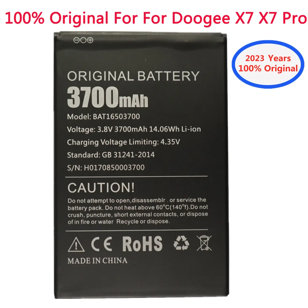 

2023 years New 3700mAh BAT16503700 Orginal Battery For DOOGEE X7 X7S X7 PRO / X7 S Mobile Phone Batteries In Stock