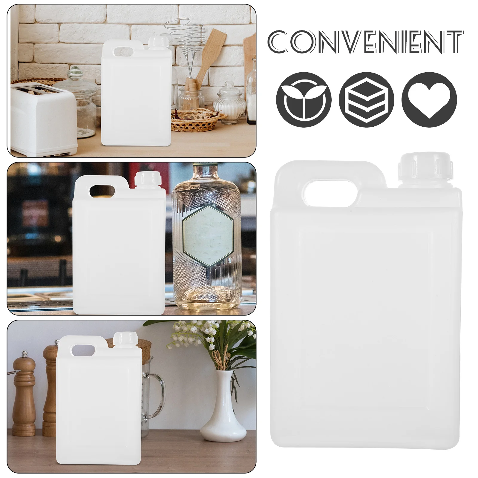 1L Plastic Jug Durable Multi Purpose Liquid Container Water Oil Storage Stable Design Wide Mouth Dispensing Bottle