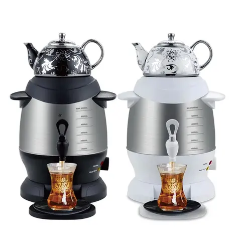 Electric Samovar White Ceramic Enamel Electric Kettle Water Kettle Thermostat Samovar Tea Maker