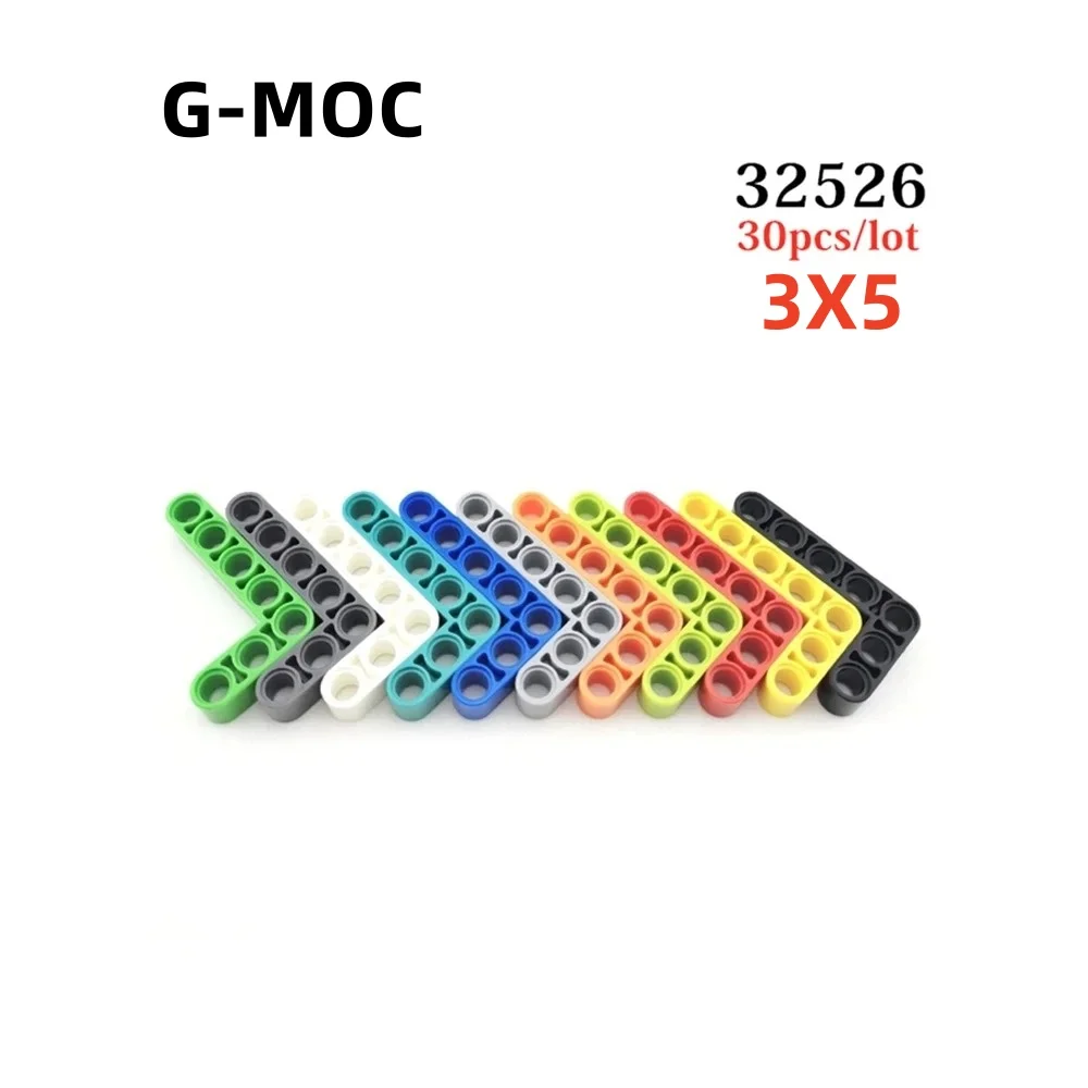 G-MOC 30Pcs/lot Buildings Blocks 32526 High-Tech 3x5 Holes Liftarm Car Particle Assembles DIY Educational Bricks Kids Toys