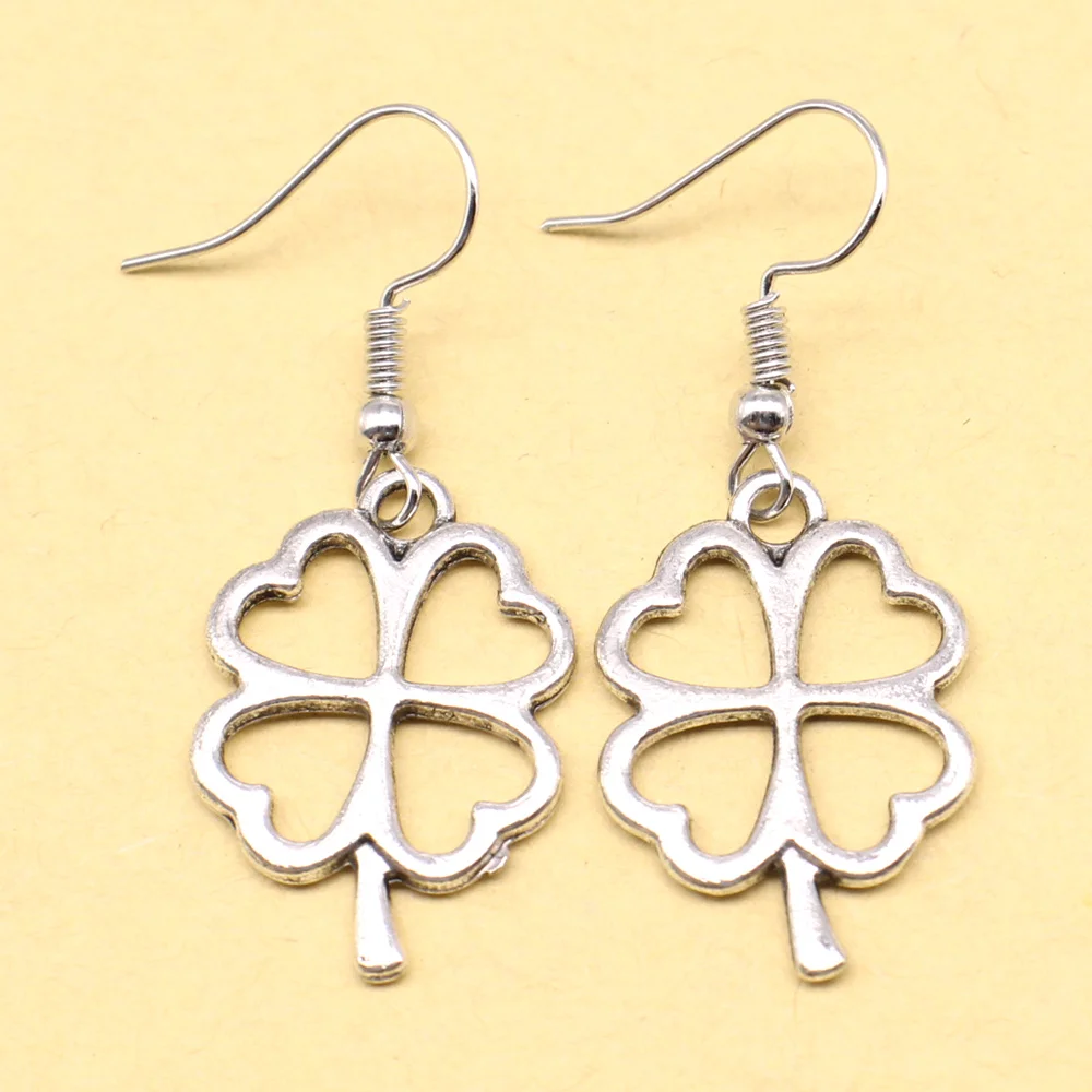 1 Pair Four-leaf Clover Earings Fashion Jewelry 2024 Women Jewelry 17x19mm