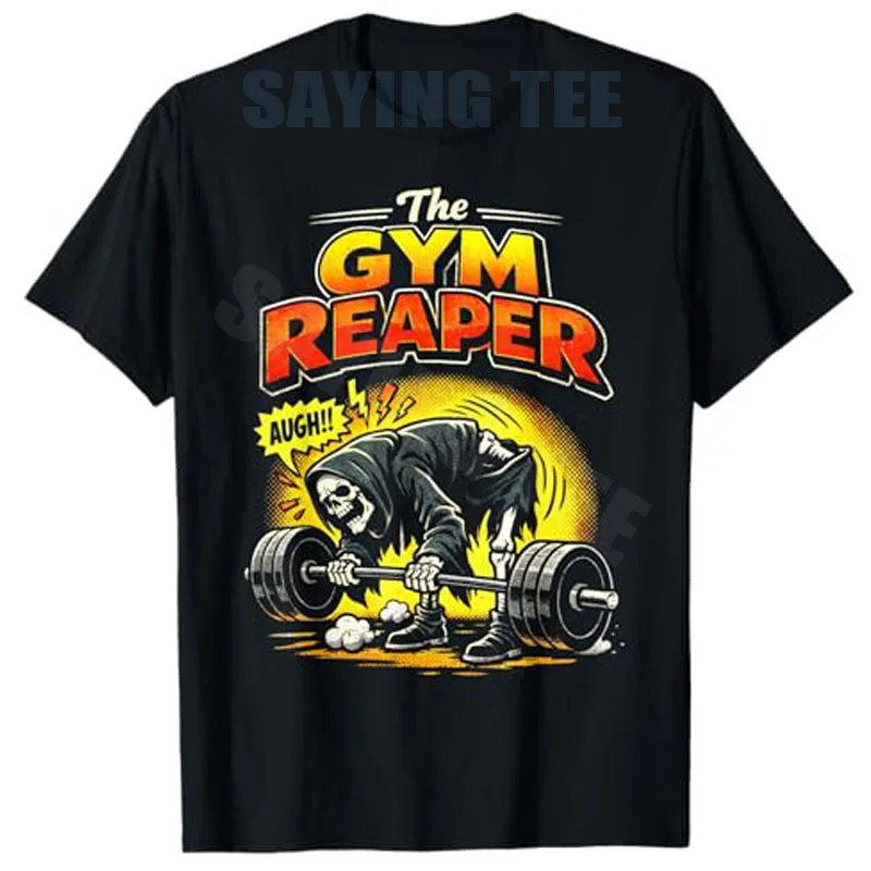 The Gym Reaper Deadlift Fail, lustiges Fitness-Bodybuilder-Gym-T-Shirt, Y2k-Skelett, Gewichtheben, Übung, ästhetische Kleidung, T-Shirts – Detail 7