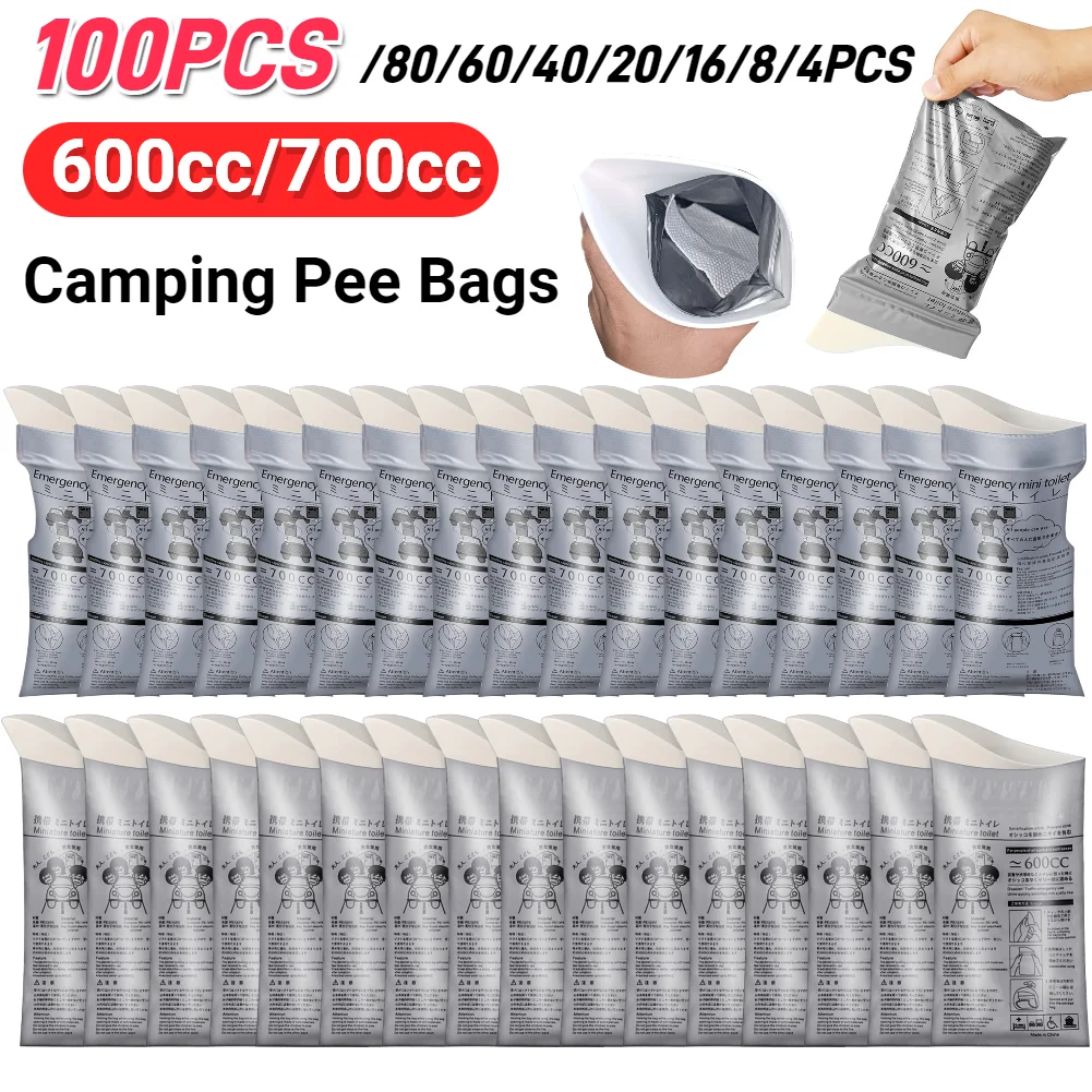 Outdoor Emergency Urinate Bags 700ml Disposable Travel Mini Mobile Toilet Portable Urine Bag Unisex Pee Bag for Female Baby Male