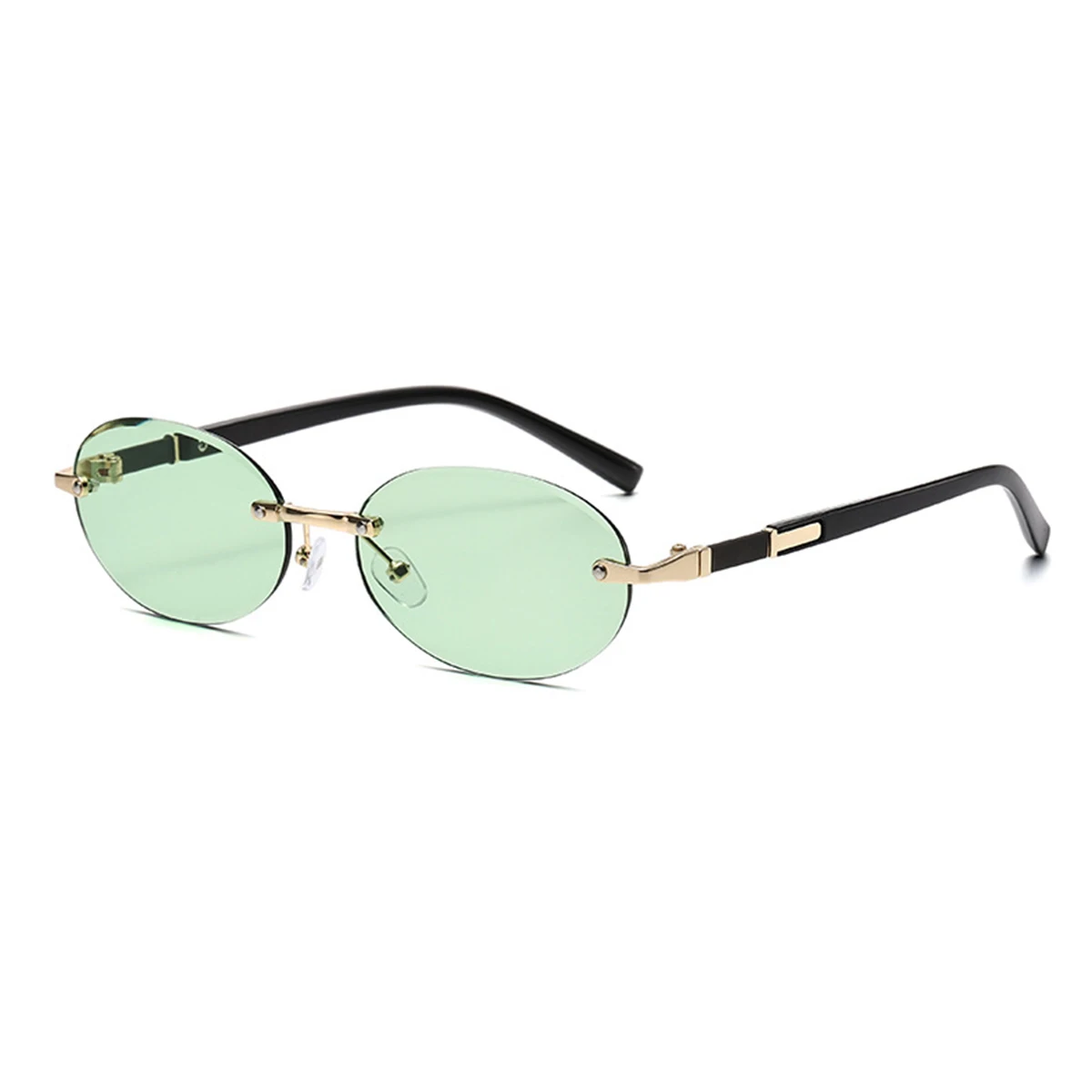 Trendige Sonnenbrille mit geschnittenem Rand, personalisierbar, ovaler Rahmen, neue rahmenlose Spicy Girl Hip-Hop-Sonnenbrille, Metall-DAMEN-Sonnenbrille, Herren-Su – Detail 10
