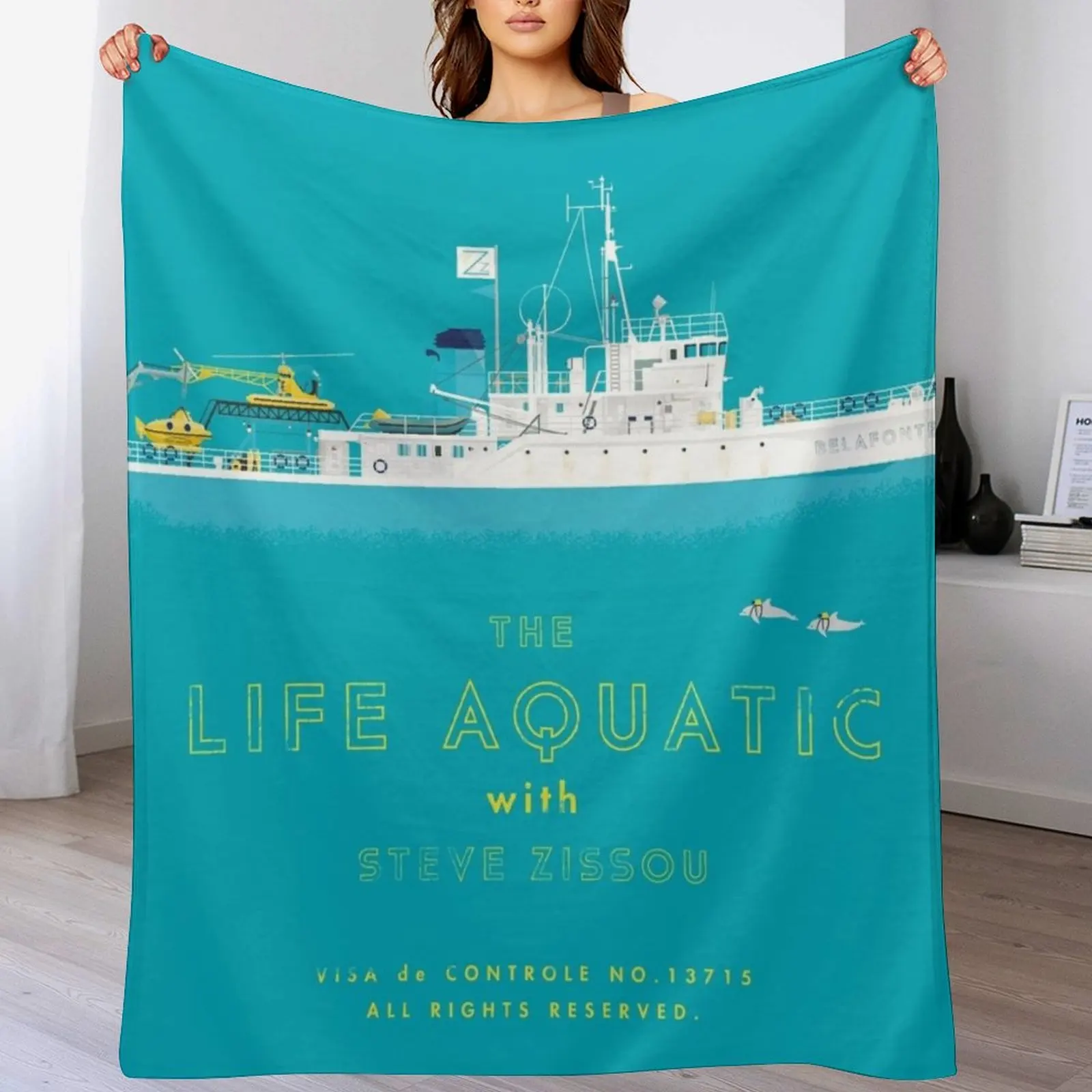 

The Life Aquatic with Steve Zissou Throw Blanket funny gift Thermals For Travel decorative Summer Blankets
