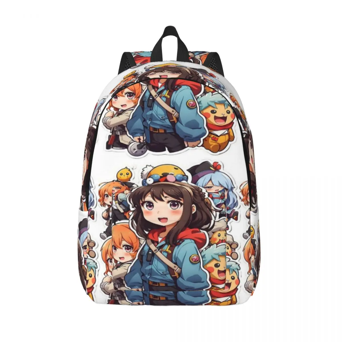 

Милый коллаж с персонажами аниме, чиби, простой и стильный рюкзак, холщовый рюкзак, рюкзаки для женщин