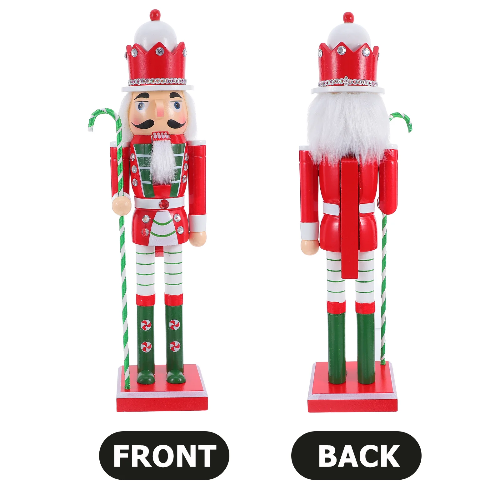 

Wooden Nutcracker Soldier Hand Carved Christmas Decoration Holiday Home Living Room Desktop Ornament Wood