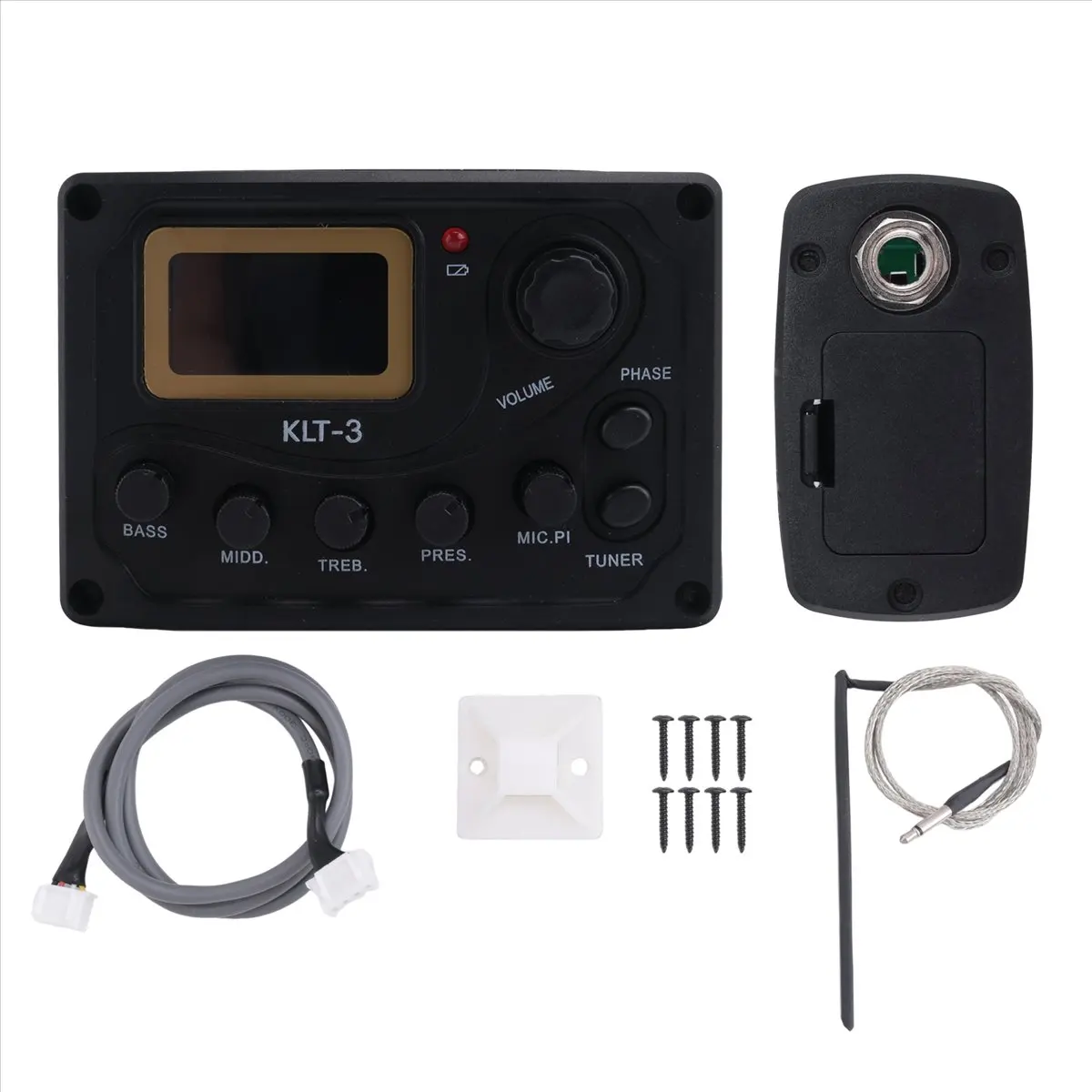 【STOCK】4 Band EQ Equalizer -3 Acoustic Guitar EQ Preamp with Digital Tuner Guitar Pickup