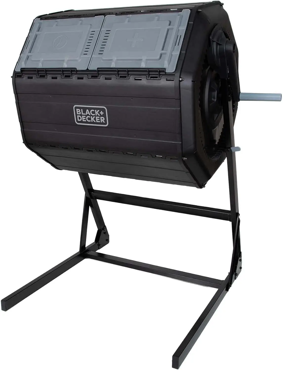 Compost Tumbler, Dual Chamber Composter, 40 Gallon, Easy Handle System for Composting (BDSTGA9701)