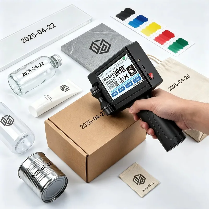 Portable Mini Handheld Inkjet Printer, Logo QR Barcode Marking Machine for Flex Egg Materials, 1 Year Warranty