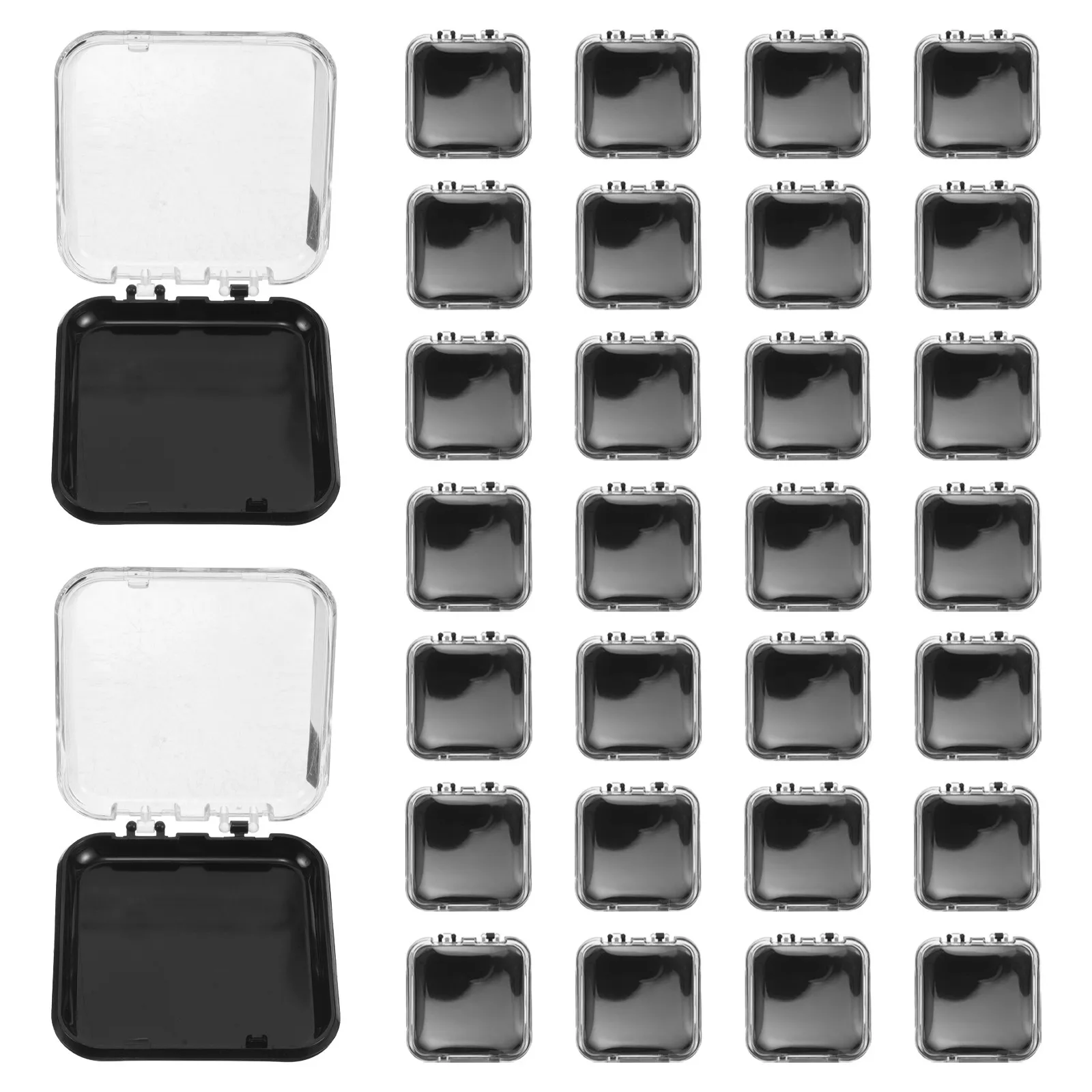 30Pcs Press on Nail Organizer Box Clear Acrylic Artificial Nail Display Storage Stackable Case Manicure Salon Supply Container