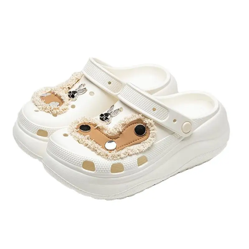 Women Fashion Summer Personality Clogs Outdoor Soft Slides Flat Anti-Slip Height Increasing Ladies Shoes Slippers EVA Sandals