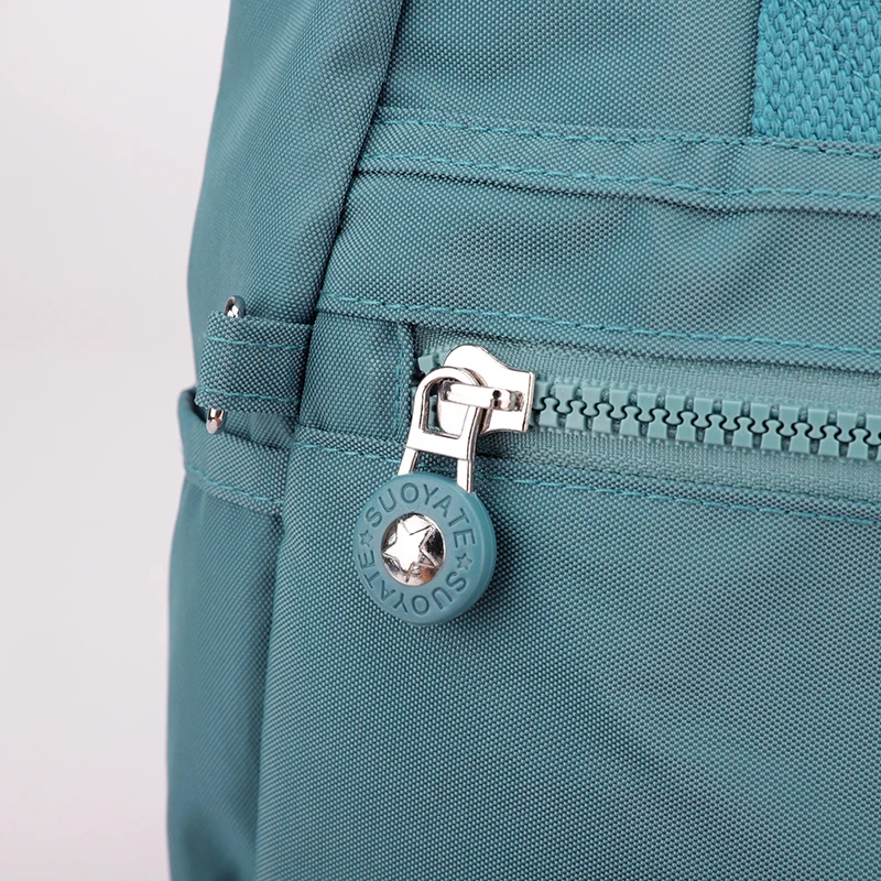 Schicke Damen Nylon Umhängetasche mit Verstellbarem Riemen Reißverschluss Vielseitige Einfarbige Schultertasche für den Alltag – Detail 17