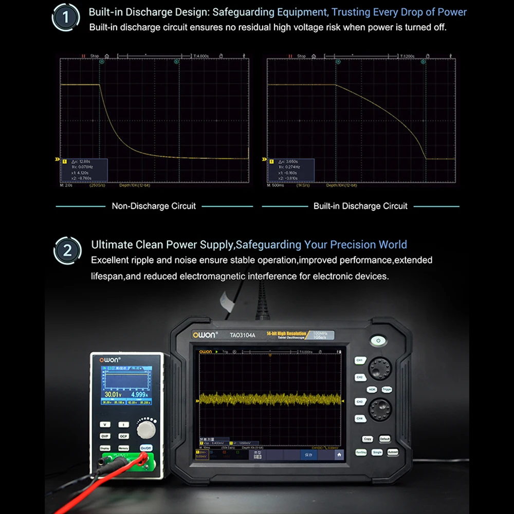 OWON SPS3081 SPS6051 Programmable DC Power Supply With 4 1/2 Digital Meter, Digital Switching Regulator 2.8-inch TFT LCD Display